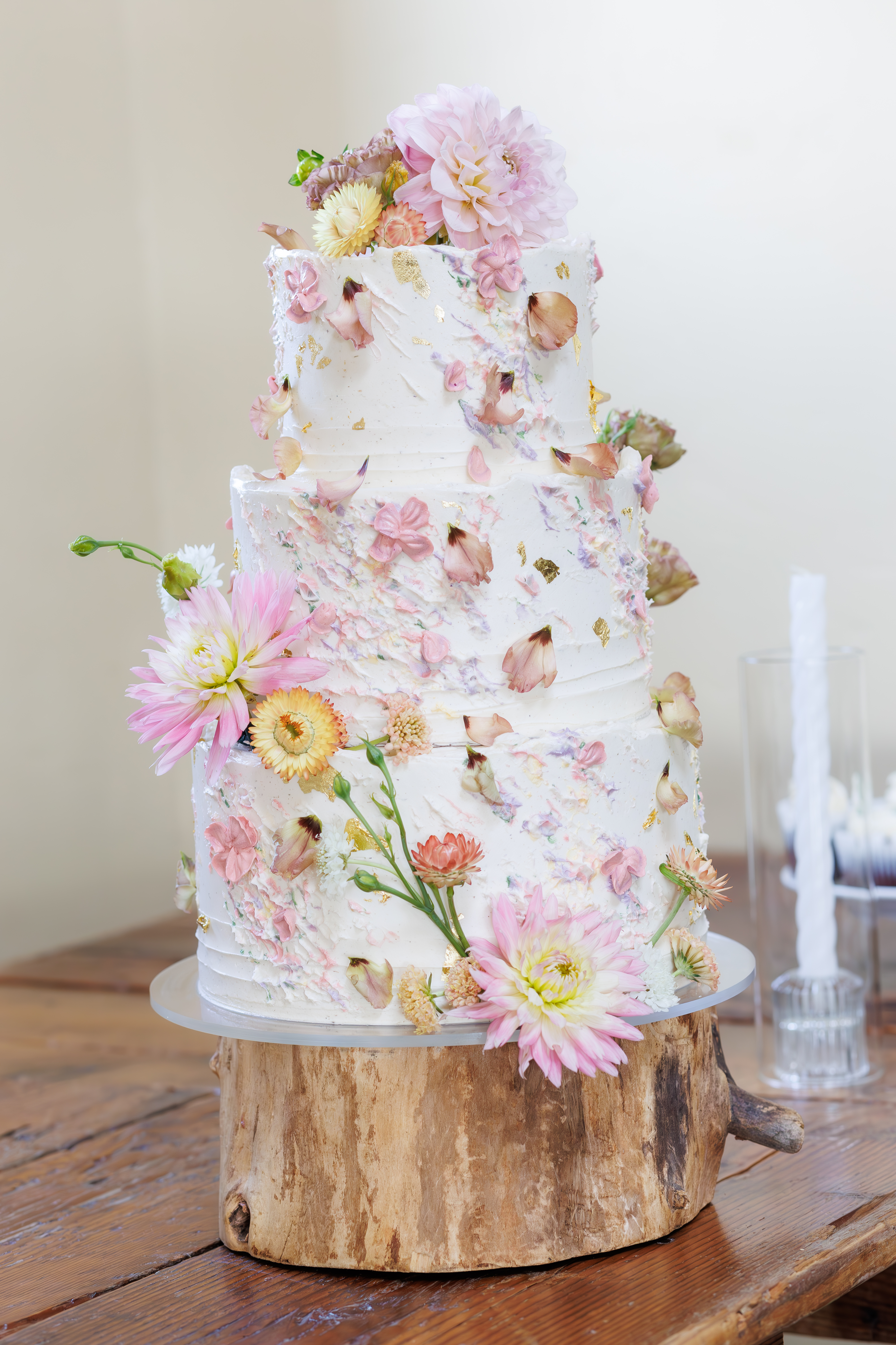 Colorful Floral Buttercream Spring Wedding Cake - Crumb Cakery - Brasada Weddings